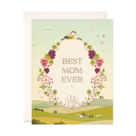 Best Mom Ever Hand Painted Mother's day Greeting Card by JooJoo Paper