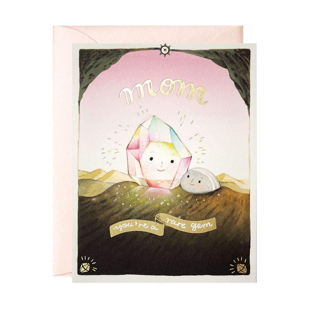 Mom you're a rare gem Mother's Day Greeting Card by JooJoo Paper
