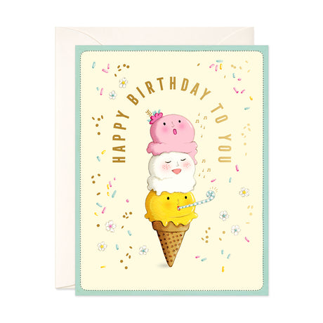 Singing Ice Cream Birthday Greeting Card