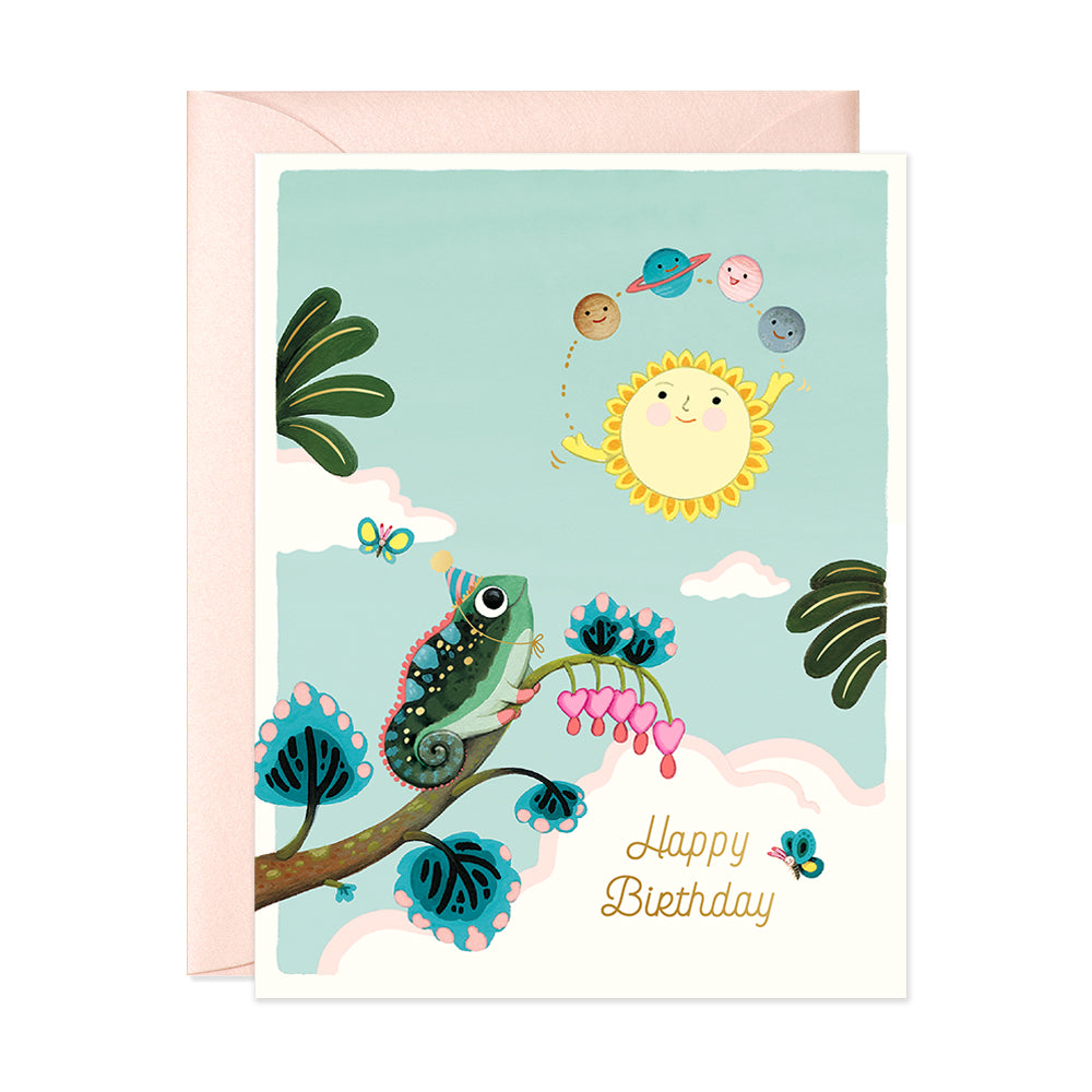 Solar Juggle Birthday Greeting Card