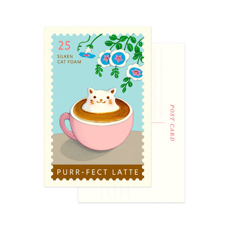 Purr-fect Latte Postcard