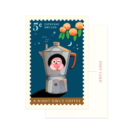 Night Owl's Coffee Postcard