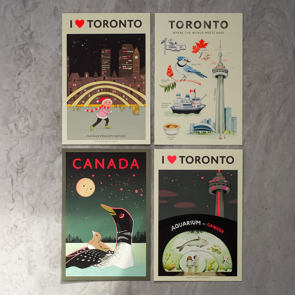 Neon Toronto & Canada Postcards — Set of 4