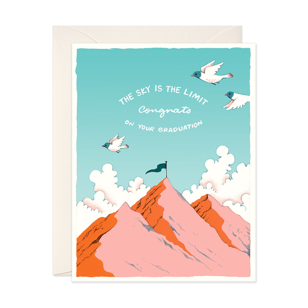 The sky is the limit congrats on your graduation Greeting Card by JooJoo Paper