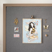 Bee girl hand painted greeting card by JooJoo Paper