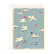 Flying Birds Happy Birthday Greeting Card