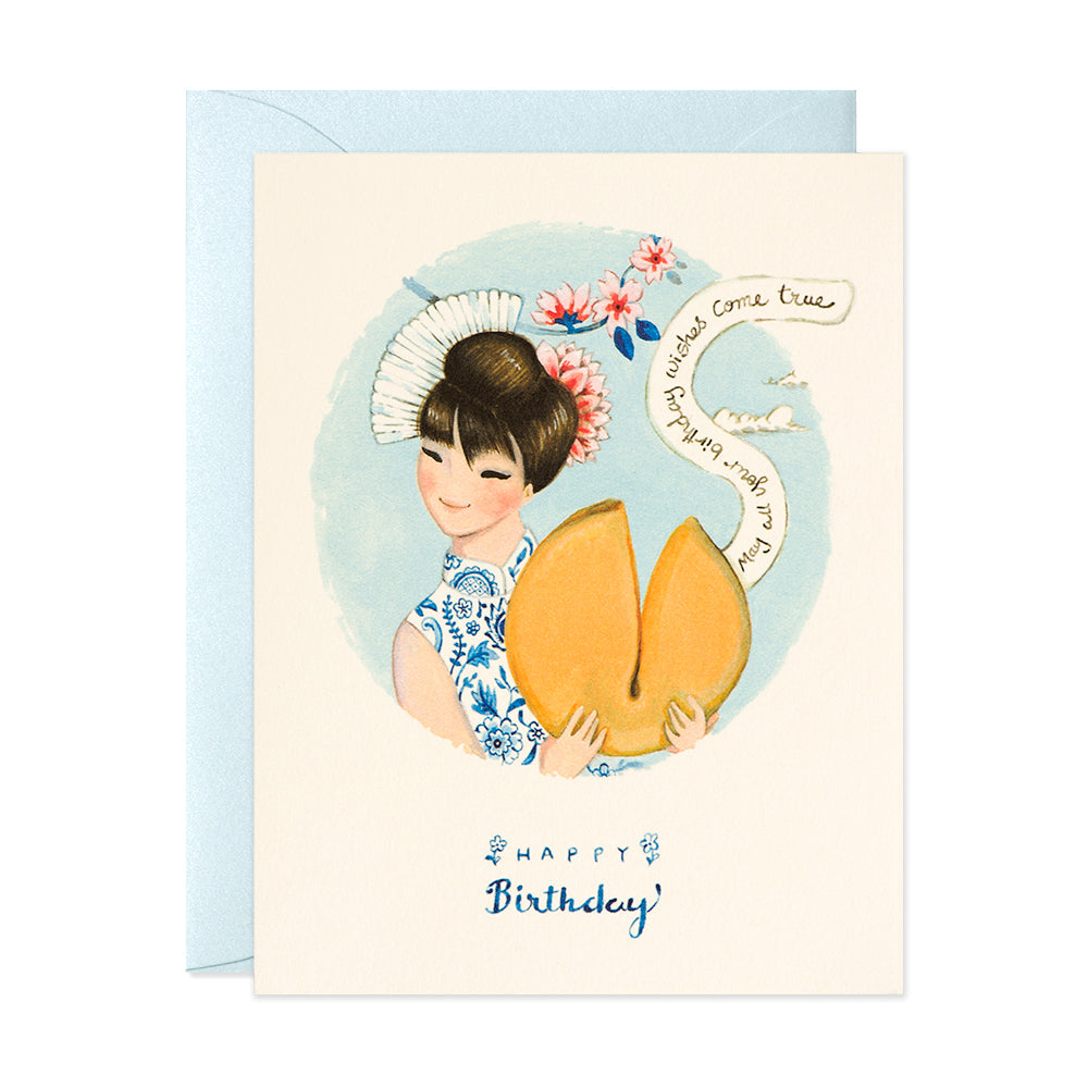 Fortune Cookie Girl Birthday Greeting Card