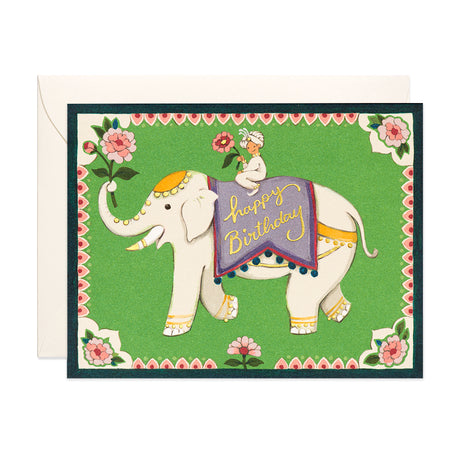 Indian Elephant Birthday Greeting Card