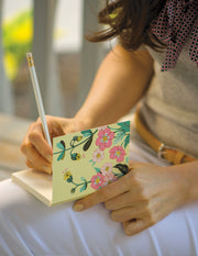small notepad with yellow florals and tear-off sheets by JooJoo Paper