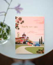 Happily Ever After Wedding Greeting Card car and balloons in italy
