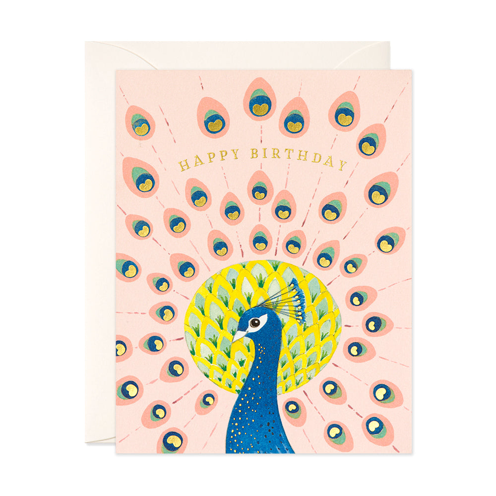 Peacock Happy Birthday Greeting Card