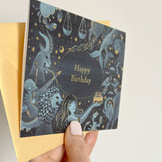Zodiac signs Hand Painted Greeting Card by JooJoo Paper