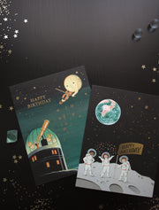 JooJoo Paper Astronomy and Space Birthday Greeting Cards