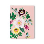 Pink Floral Notepad featuring wild rose illustrations by Afsaneh Tajvidi of JooJoo Paper